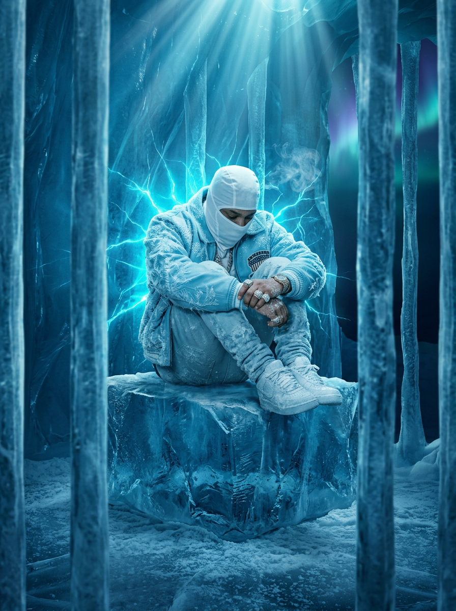 Yung Esckimo encased in ice